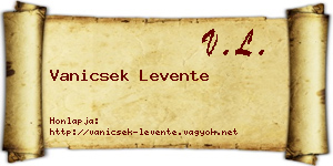 Vanicsek Levente névjegykártya